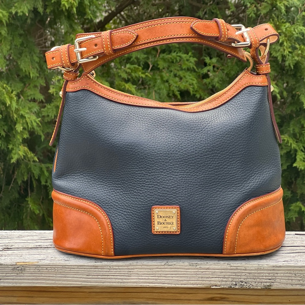 Dooney & Bourke Black and Brown Leather Hobo